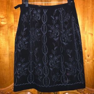 Black & grey embroidered skirt